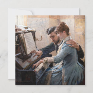 Albert Edelfelt - Het spelen van de Piano Kaart
