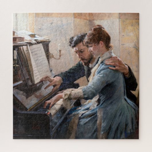 Albert Edelfelt - Het spelen van de Piano Legpuzzel (Verticaal)