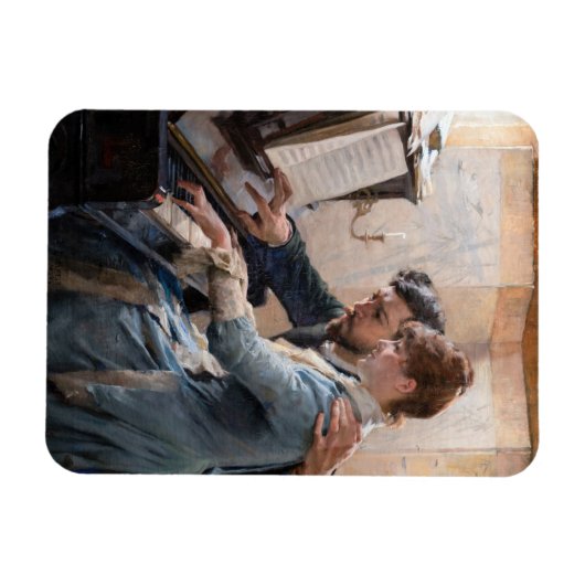 Albert Edelfelt - Het spelen van de Piano Magneet (Horizontaal)