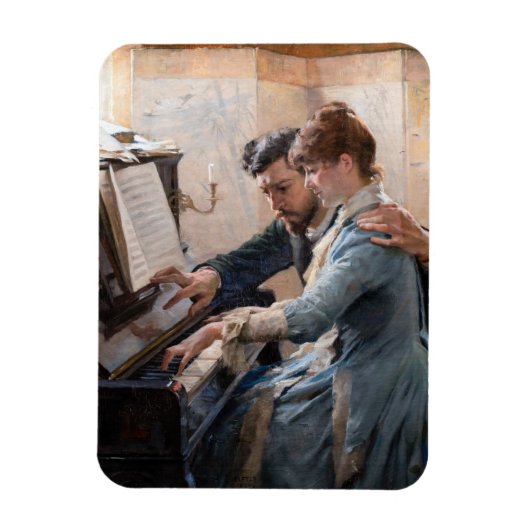 Albert Edelfelt - Het spelen van de Piano Magneet (Verticaal)