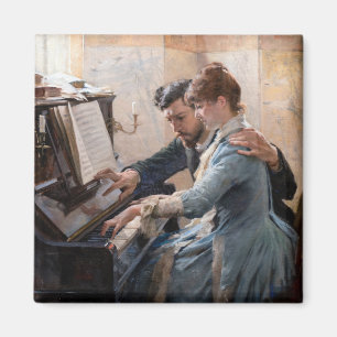 Albert Edelfelt - Het spelen van de Piano Magneet