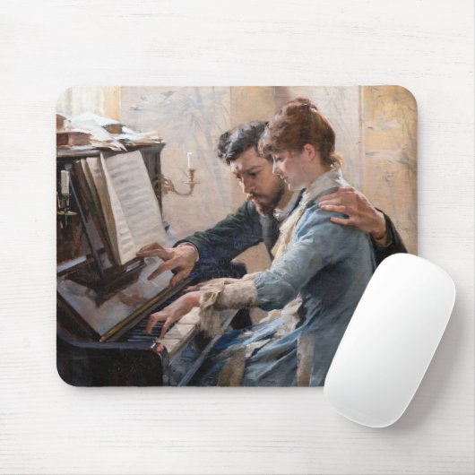 Albert Edelfelt - Het spelen van de Piano Muismat (Met muis)