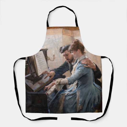 Albert Edelfelt - Het spelen van de Piano Schort (Voorkant)