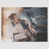 Albert Edelfelt - Het spelen van de Piano Tissuepapier (Voorkant)