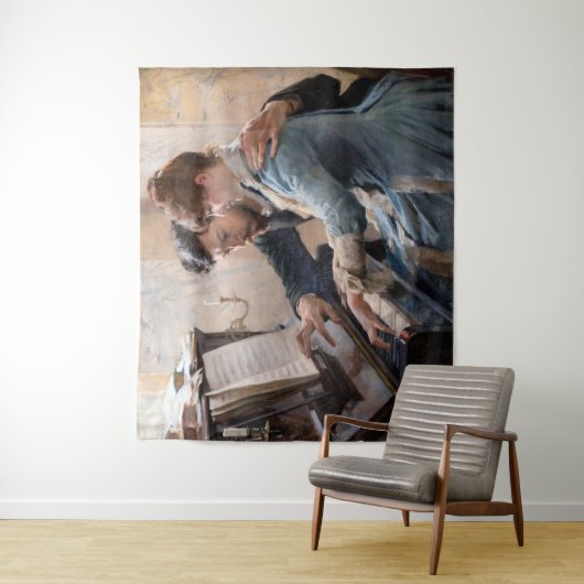 Albert Edelfelt - Het spelen van de Piano Wandkleed (In situ)