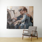 Albert Edelfelt - Het spelen van de Piano Wandkleed (In Situ (horizontaal))