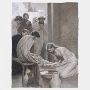 Albert Edelfelt - Jesus Washing Feet of Disciples Fleece Deken