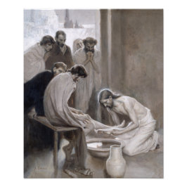 Albert Edelfelt - Jesus Washing Feet of Disciples Foto Afdruk