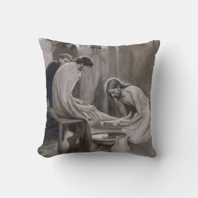 Albert Edelfelt - Jesus Washing Feet of Disciples Kussen (Voorkant)