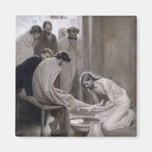 Albert Edelfelt - Jesus Washing Feet of Disciples Magneet