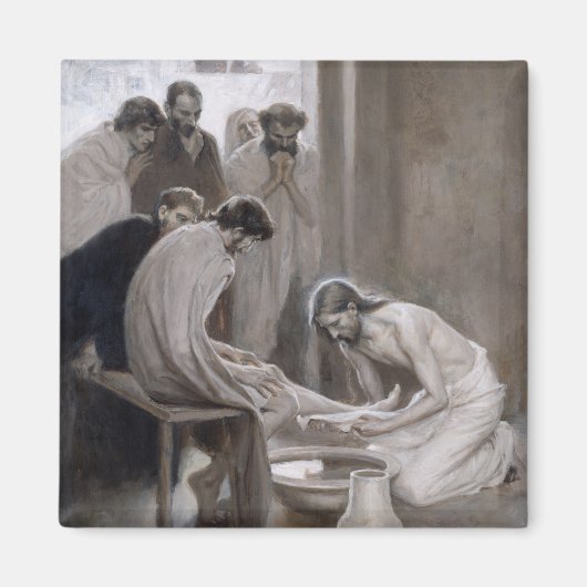 Albert Edelfelt - Jesus Washing Feet of Disciples Magneet (Voorkant)