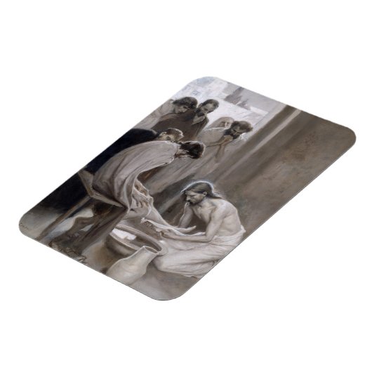 Albert Edelfelt - Jesus Washing Feet of Disciples Magneet (Linkerzijde)