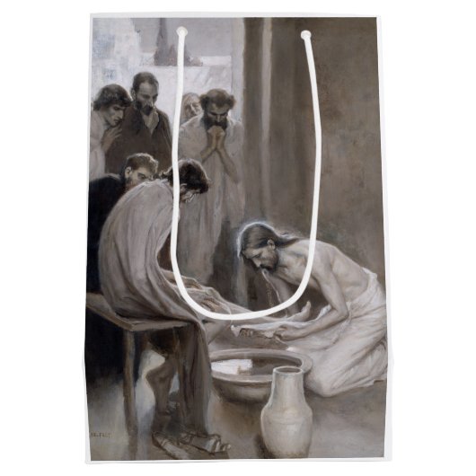 Albert Edelfelt - Jesus Washing Feet of Disciples Medium Cadeauzakje (Achterkant)