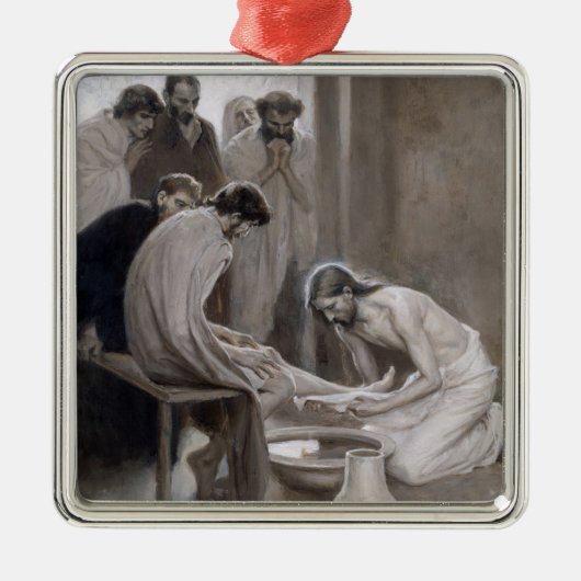 Albert Edelfelt - Jesus Washing Feet of Disciples Metalen Ornament (Voorkant)