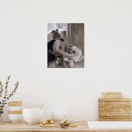 Albert Edelfelt - Jesus Washing Feet of Disciples Poster (Keuken)