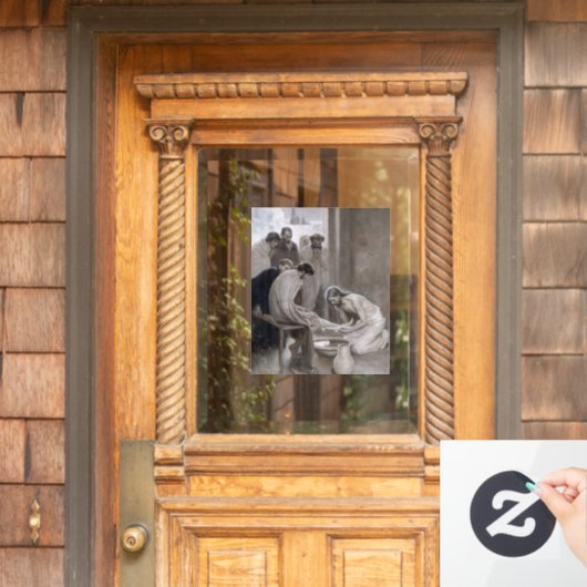 Albert Edelfelt - Jesus Washing Feet of Disciples Raamsticker (Huis Deur)