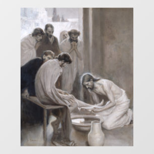 Albert Edelfelt - Jesus Washing Feet of Disciples Raamsticker