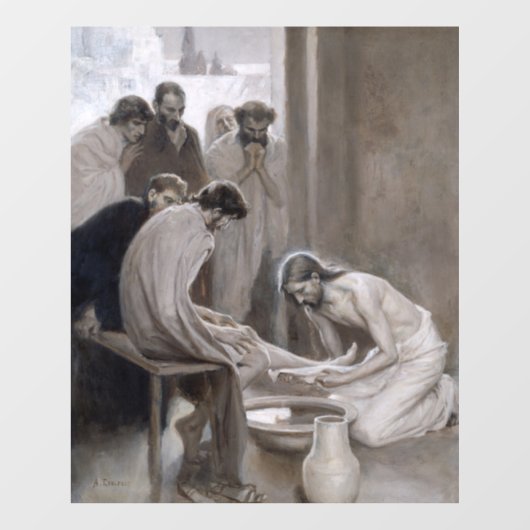 Albert Edelfelt - Jesus Washing Feet of Disciples Raamsticker (Vel)