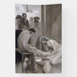 Albert Edelfelt - Jesus Washing Feet of Disciples Spandoek