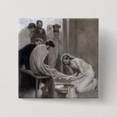 Albert Edelfelt - Jesus Washing Feet of Disciples Vierkante Button 5,1 Cm (Voorkant)