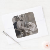 Albert Edelfelt - Jesus Washing Feet of Disciples Vierkante Sticker (Envelop)