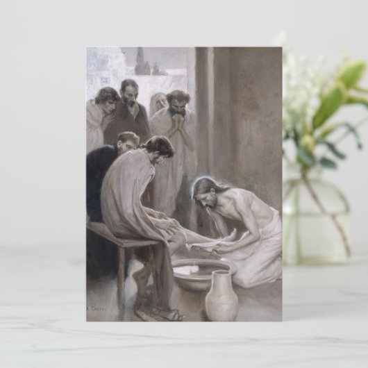Albert Edelfelt - Jezus wast de voeten van discipe Kaart (Staand voorkant)