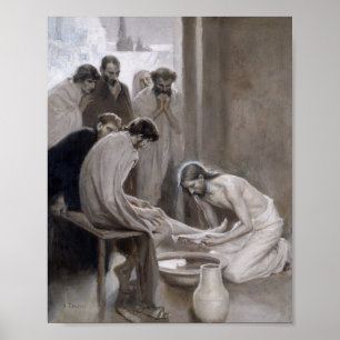 Albert Edelfelt - Jezus wast de voeten van discipe Poster