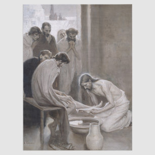Albert Edelfelt - Jezus wast de voeten van discipe Tissuepapier