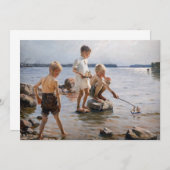 Albert Edelfelt - Jongens spelen op de oever Invit Bedankkaart (Voorkant / Achterkant)