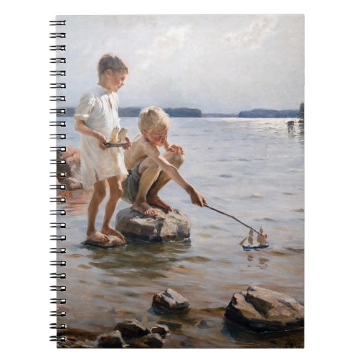 Albert Edelfelt - Jongens spelen op de oever Notitieboek (Voorkant)