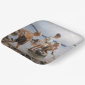 Albert Edelfelt - Jongens spelen op de oever Papieren Bordje (Gebogen)