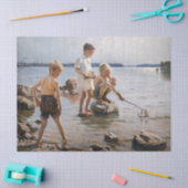 Albert Edelfelt - Jongens spelen op de oever Tissuepapier (Craft)