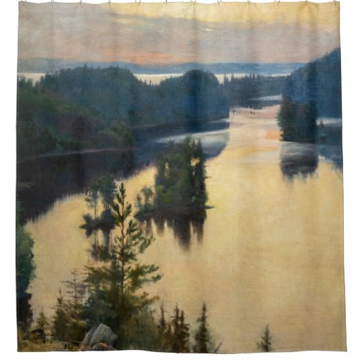 Albert Edelfelt - Kaukola Ridge op Sunset Douchegordijn (Voorkant)