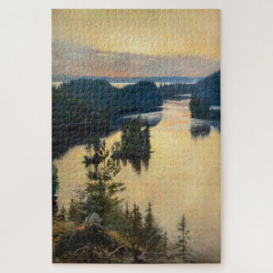 Albert Edelfelt - Kaukola Ridge op Sunset Legpuzzel