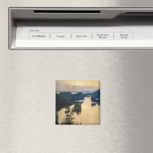 Albert Edelfelt - Kaukola Ridge op Sunset Magneet (Insitu (Vaatwasser))