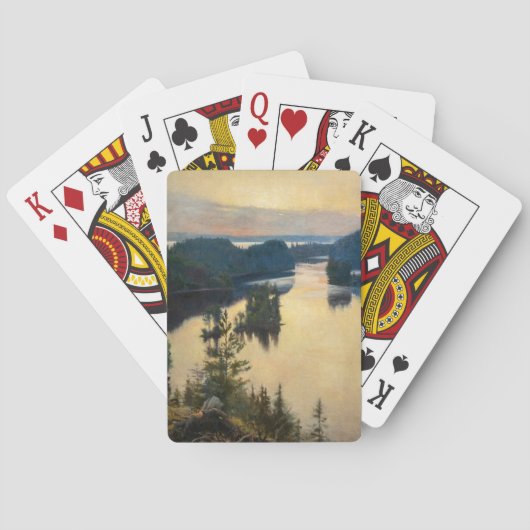 Albert Edelfelt - Kaukola Ridge op Sunset Pokerkaarten (Achterkant)