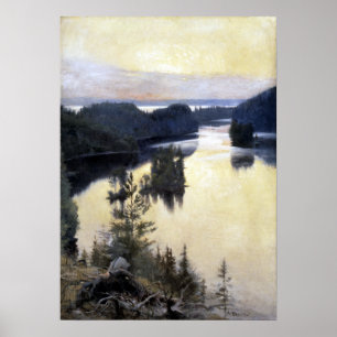 Albert Edelfelt Kaukola Ridge op Sunset Poster
