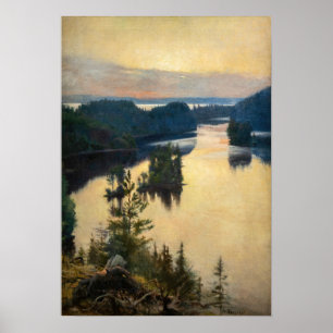 Albert Edelfelt - Kaukola Ridge op Sunset Poster