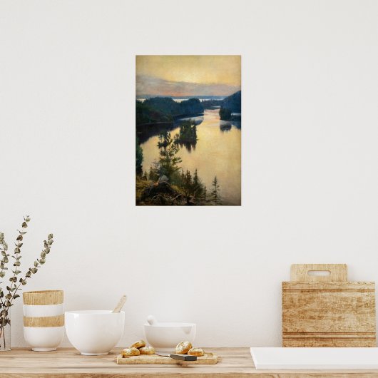 Albert Edelfelt - Kaukola Ridge op Sunset Poster (Keuken)