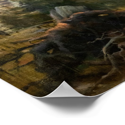 Albert Edelfelt - Kaukola Ridge op Sunset Poster (Hoek)