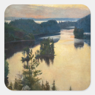Albert Edelfelt - Kaukola Ridge op Sunset Vierkante Sticker