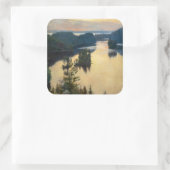 Albert Edelfelt - Kaukola Ridge op Sunset Vierkante Sticker (Tas)