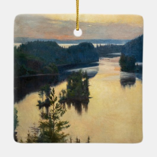 Albert Edelfelt - Kaukola-rug bij zonsondergang Keramisch Ornament (Achterkant)