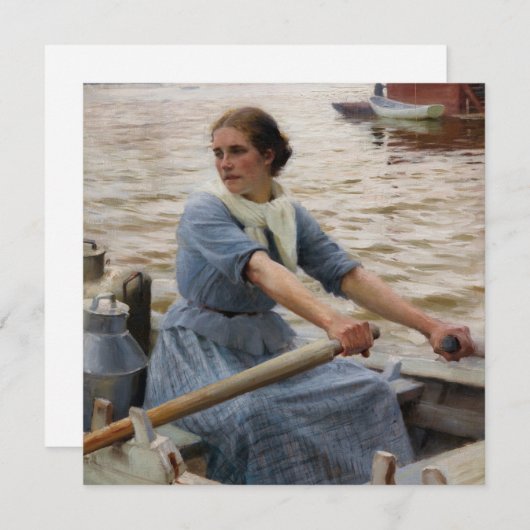 Albert Edelfelt - La Laitiere Bedankkaart (Voorkant / Achterkant)