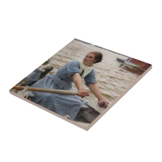 Albert Edelfelt - La Laitiere Tegeltje (Zijkant)