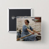 Albert Edelfelt - La Laitiere Vierkante Button 5,1 Cm (Voorkant /achterkant)