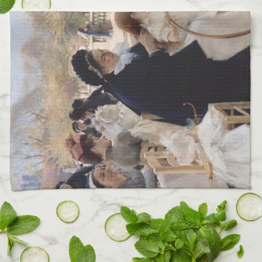 Albert Edelfelt - Luxemburgse tuinen, Parijs Theedoek (Gevouwen)