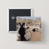 Albert Edelfelt - Luxemburgse tuinen, Parijs Vierkante Button 5,1 Cm (Voorkant /achterkant)