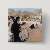 Albert Edelfelt - Luxemburgse tuinen, Parijs Vierkante Button 5,1 Cm (Voorkant)