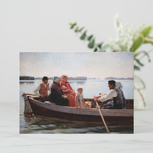 Albert Edelfelt - Naar het kerstfeest Bedankkaart (Staand voorkant)